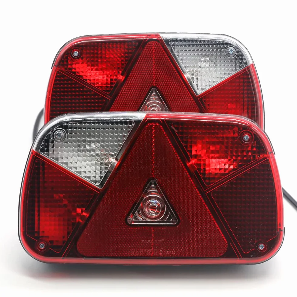 Zestaw tylnych świateł przyczepy, tylna lampa, 12 V, uniwersalny zestaw świateł tylnych do przyczepy, z 2 szt. 30 cm długości, 6-żyłowy kabel do przyczepy kempingowej, ciężarówki, przyczepy,