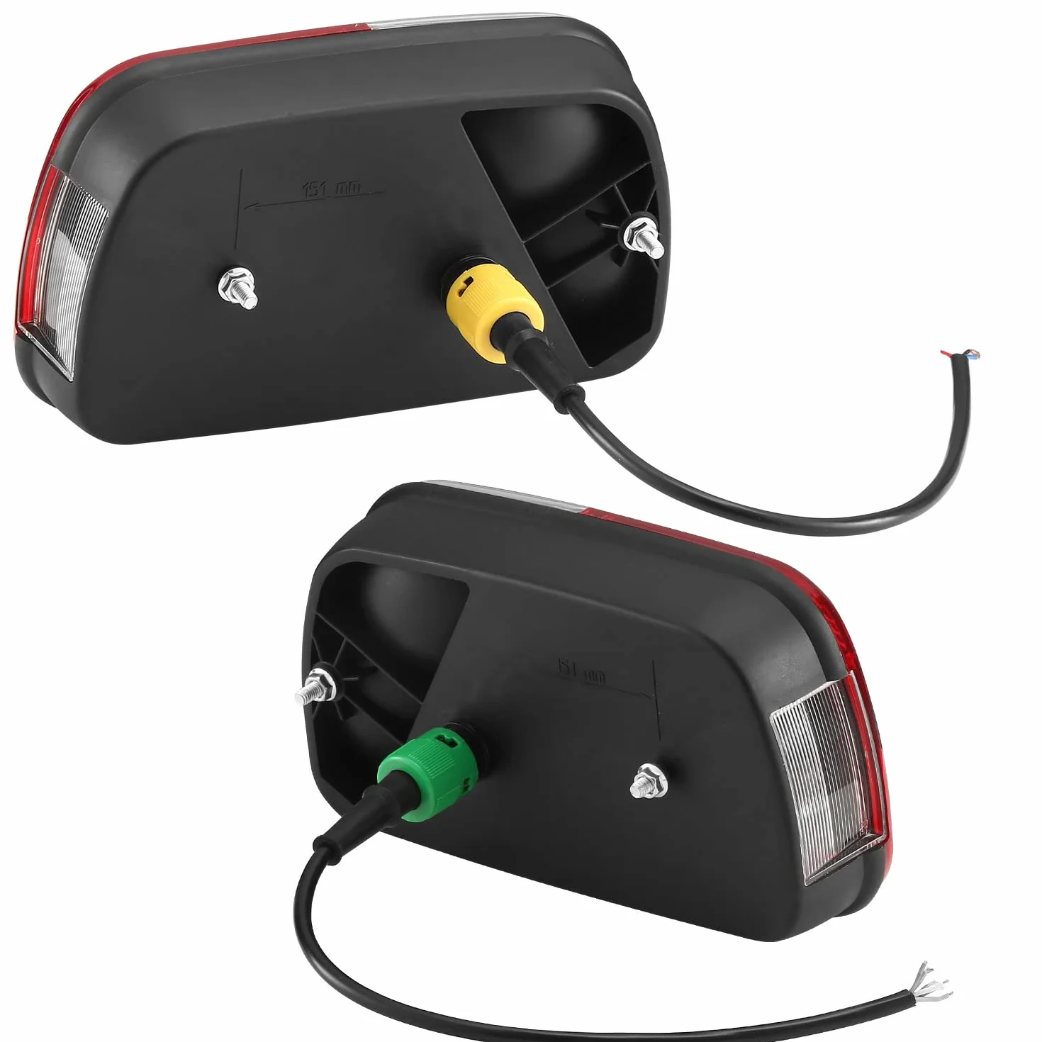 Zestaw tylnych świateł przyczepy, tylna lampa, 12 V, uniwersalny zestaw świateł tylnych do przyczepy, z 2 szt. 30 cm długości, 6-żyłowy kabel do przyczepy kempingowej, ciężarówki, przyczepy,